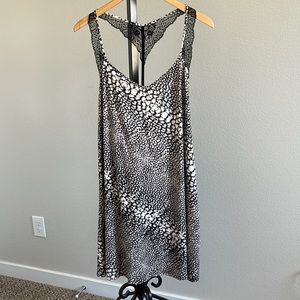 Black Lace Leopard Night Dress Gown